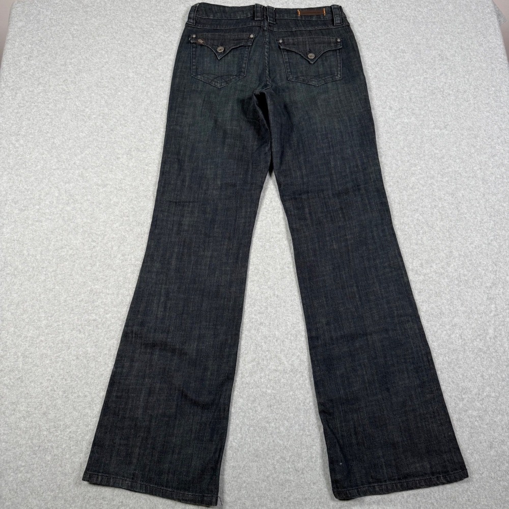 Vintage Y2K Christopher Blue Dark Wash Stretch Bootcut Jeans Size 8 Flap Pocket